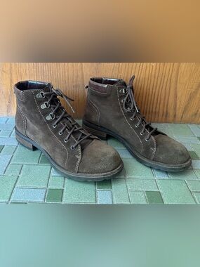 Vintage Y2K NOW Italian Made Heritage-Style Brown Suede Work Hiking Boots - W8